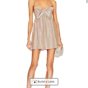Show me your mumu Best Bow Mini Dress in Silver Confetti